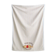 Striped towel with a cartoon character on a white background