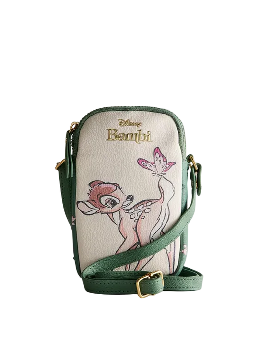 Disney Bambi crossbody bag with character design on a light gray background
