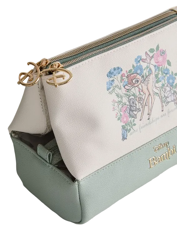 Cosmetic bag with Bambi design on a white background