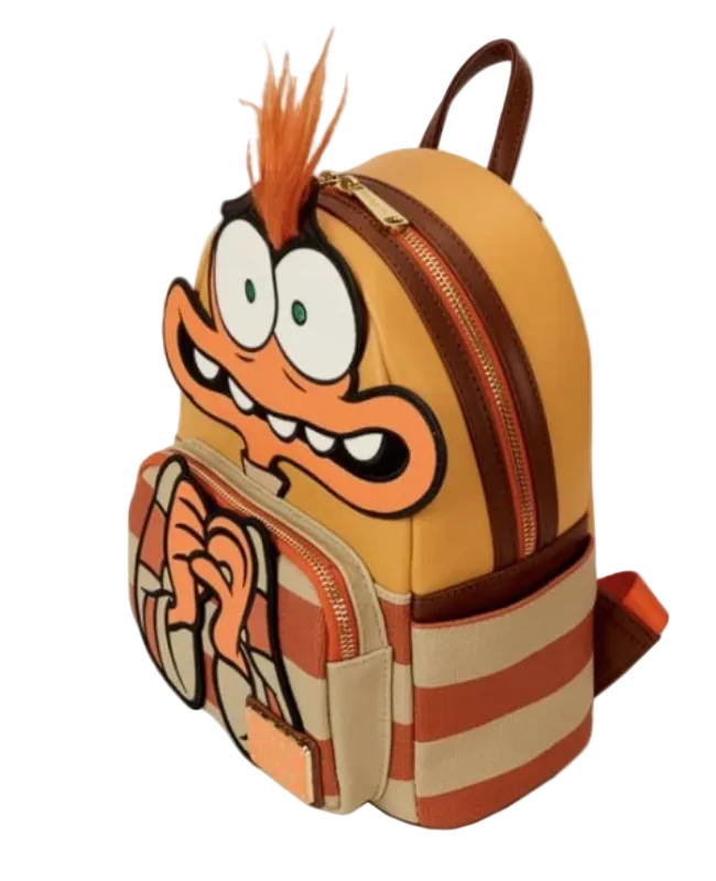 Backpack with cartoon character design on a white background