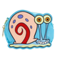 Colorful snail-shaped coin purse on a white background