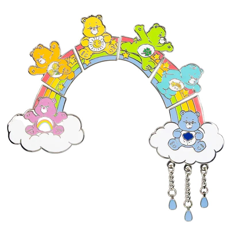Colorful arch with cartoon bears on a white background