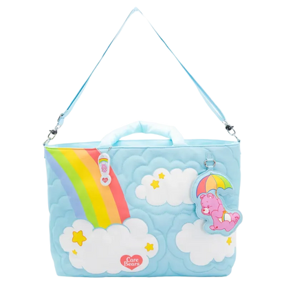 Children's bag with rainbow and cloud design on a white background