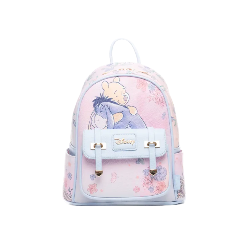 Backpack with cartoon characters on a white background