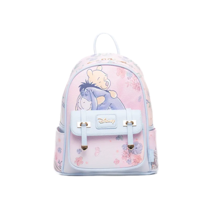 Backpack with cartoon characters on a white background