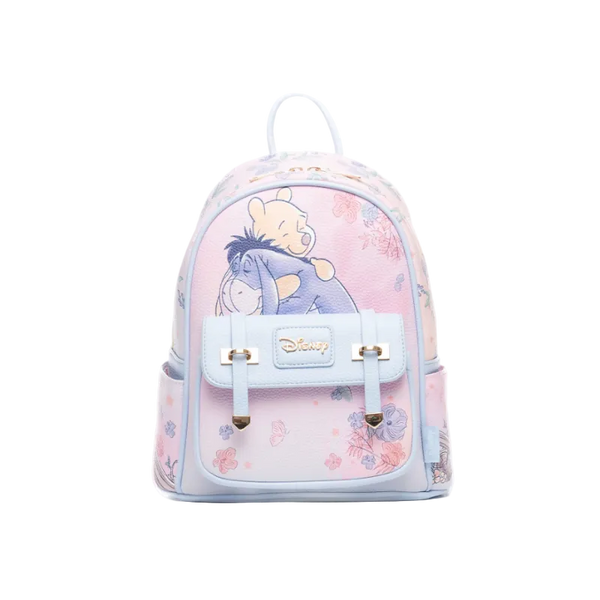 Backpack with cartoon characters on a white background