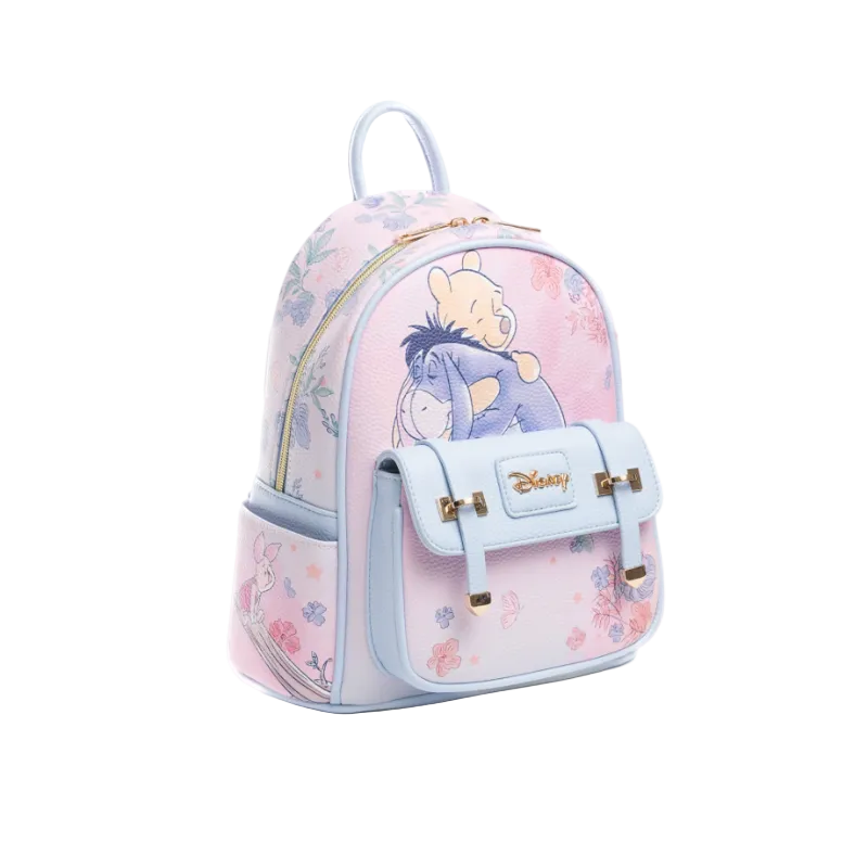 Backpack with cartoon characters on a white background