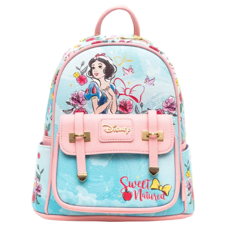 Backpack with Disney princess design on a white background