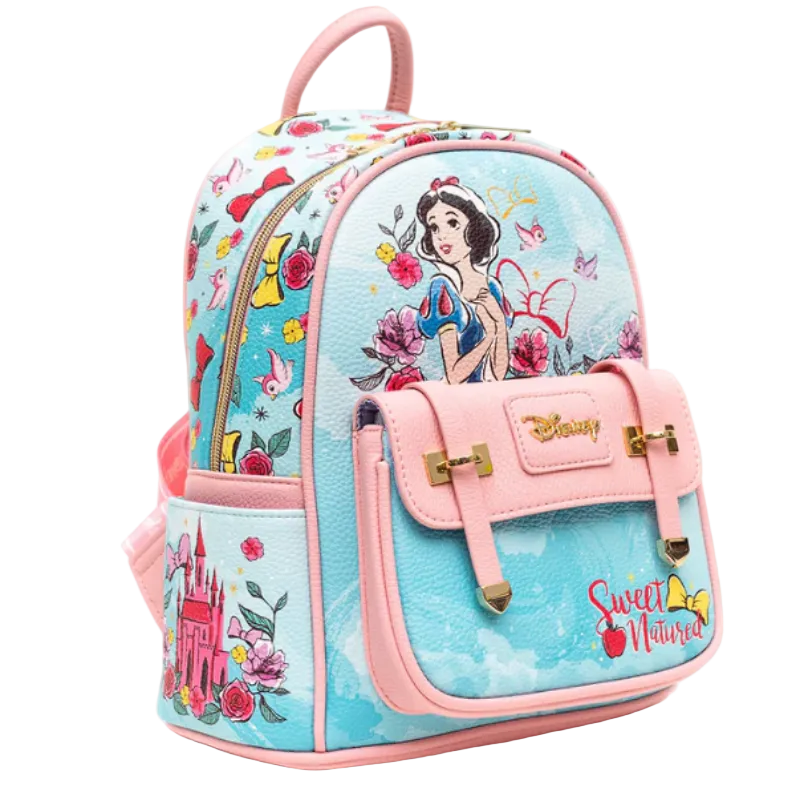 Backpack with Disney princess design on a white background