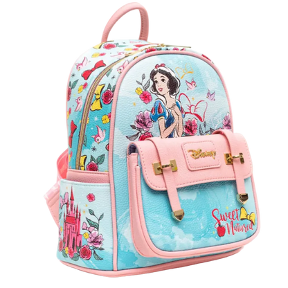 Backpack with Disney princess design on a white background