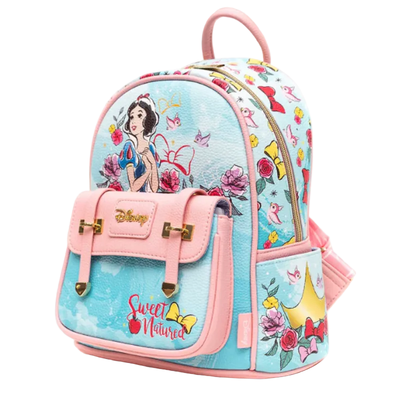 Backpack with Disney princess design on a white background