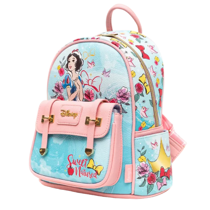 Backpack with Disney princess design on a white background