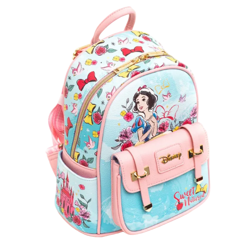 Backpack with Disney princess design on a white background