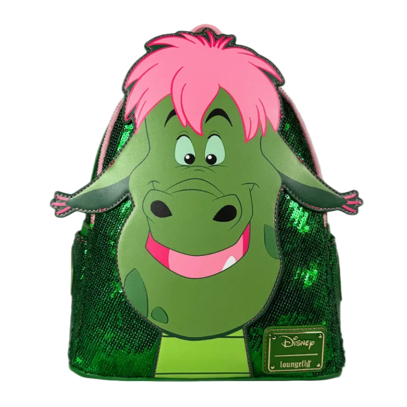 Green character with pink hair and sequined outfit on a white background
