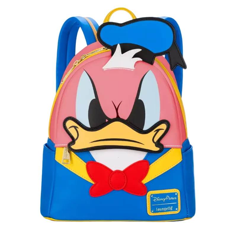Backpack with cartoon character face on a white background