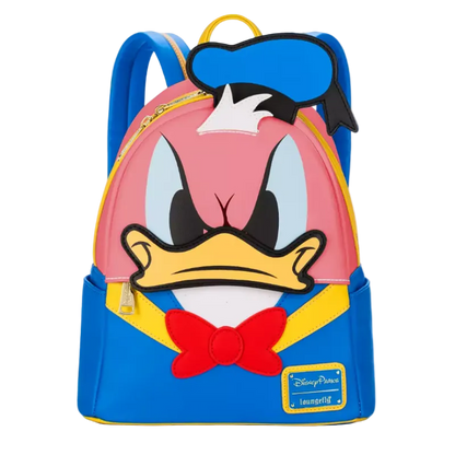 Backpack with cartoon character face on a white background