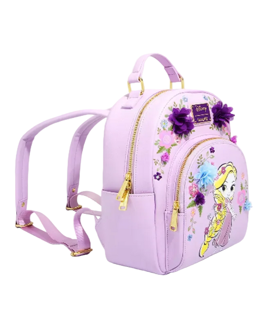 Lavender backpack with Disney character design on a white background