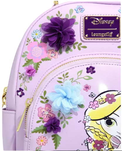 Disney Loungefly backpack with floral design and character illustration