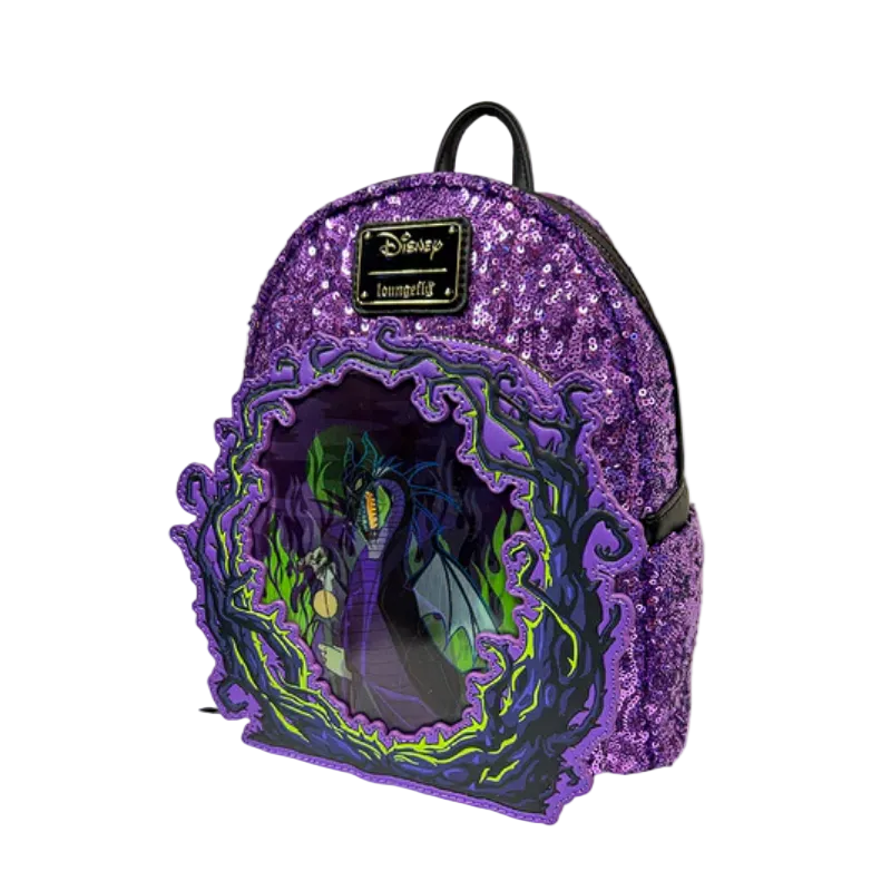 disney mini backpack uk Loungefly Mickey Mouse Halloween Devil Mickey Mini-Backpack this striking faux leather backpack captures the dark magic of the Mistress of Evil herself Loungefly Disney Villains Mini Backpack