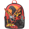 Backpack with Godzilla and Mothra design on a white background