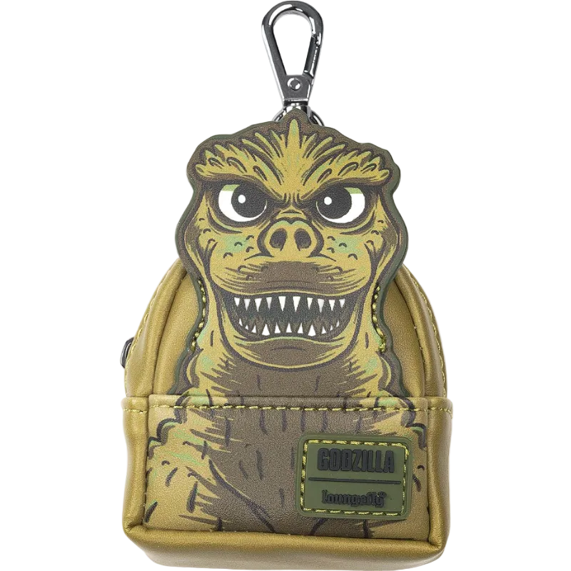 Keychain with Godzilla design on a white background