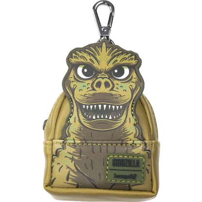 Keychain with Godzilla design on a white background