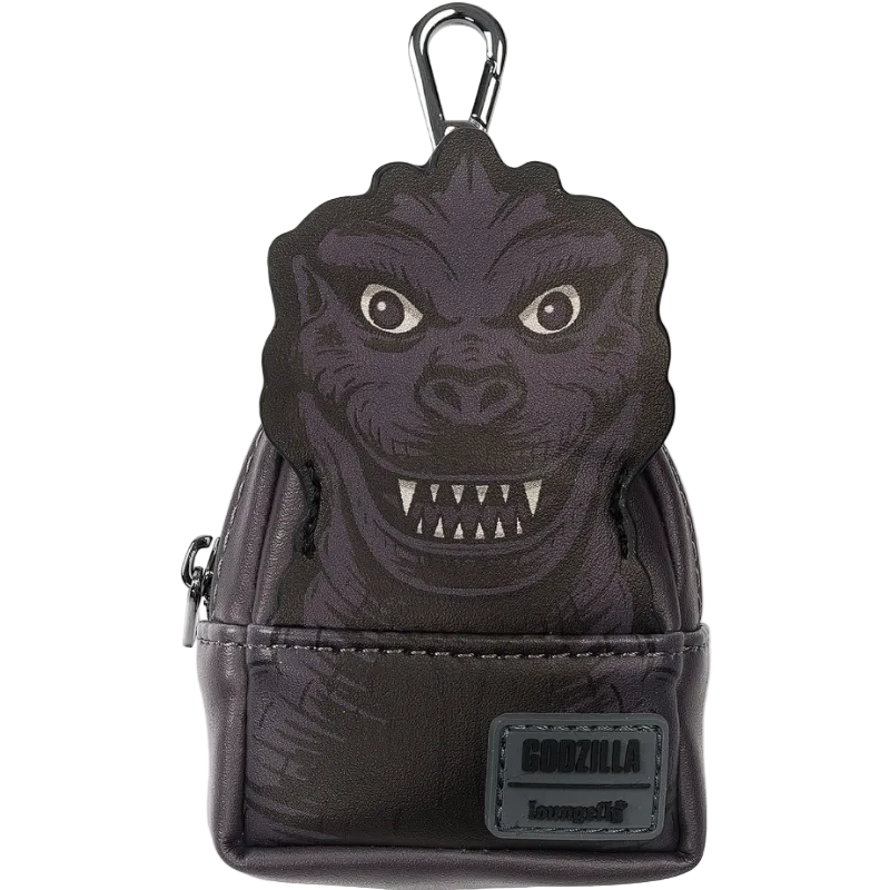 Keychain with a Godzilla design on a white background