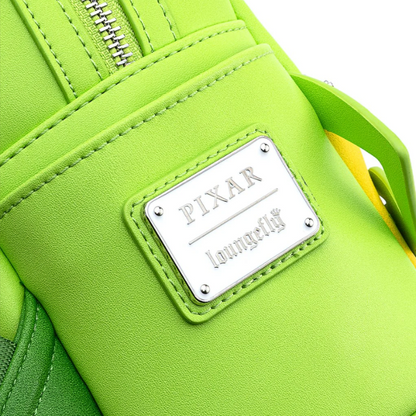 Green bag with Pixar Loungefly label on a white background
