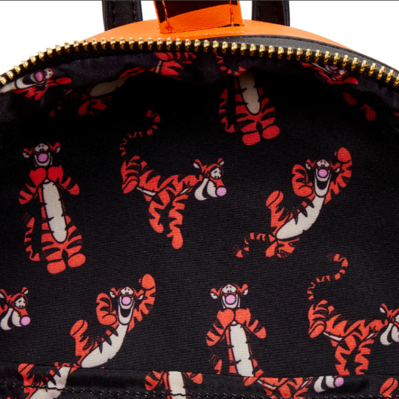 Backpack with Tigger pattern on a black background