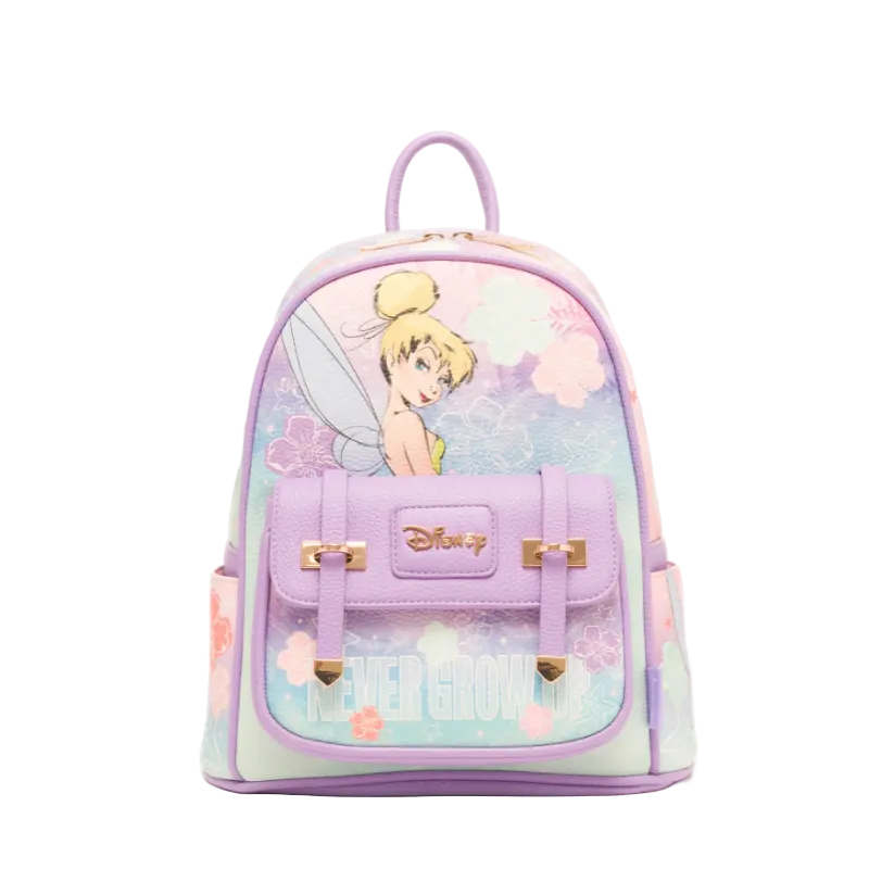 WondaPop Disney Peter Pan Tinkerbell "Never Grow Up" Limited Edition Vegan Leather Fashion Mini Backpack