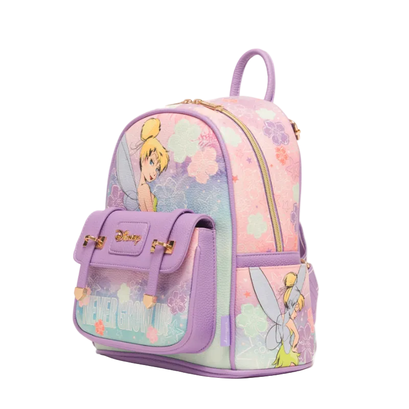 WondaPop Disney Peter Pan Tinkerbell "Never Grow Up" Limited Edition Vegan Leather Fashion Mini Backpack