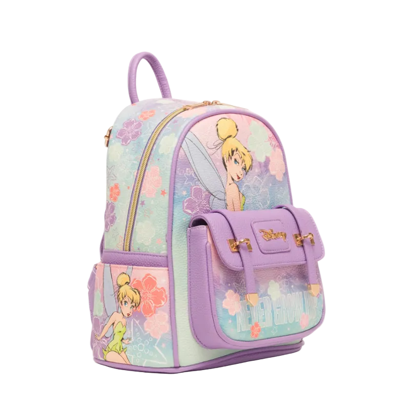 WondaPop Disney Peter Pan Tinkerbell "Never Grow Up" Limited Edition Vegan Leather Fashion Mini Backpack