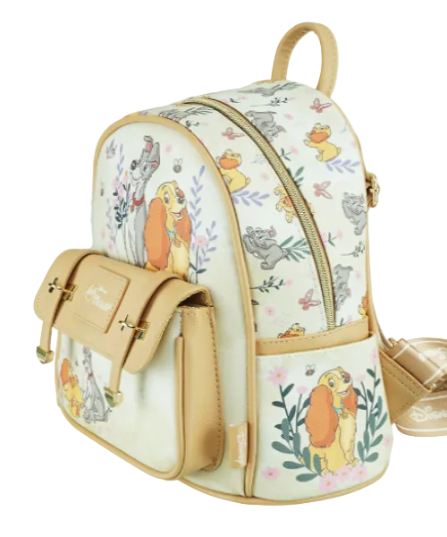 Backpack with cartoon character design on a white background