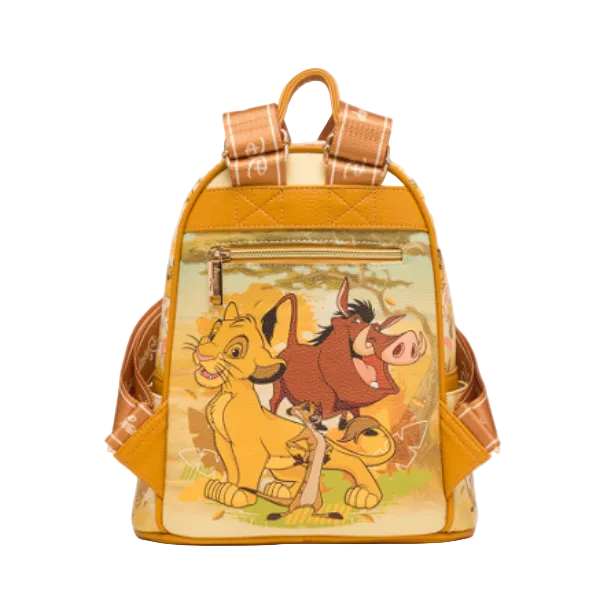 Backpack with animated character design on a white background
