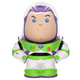 Toy figure of Buzz Lightyear from Toy Story on a white background
