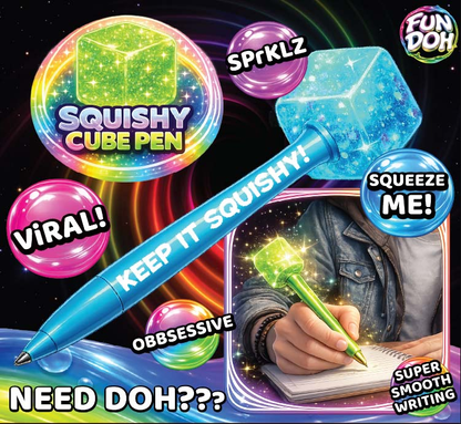 Fun Doh Desk Pops Squishy Cube Pen