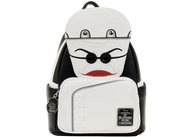 A Lounge Club Disney's The Nightmare Before Christmas Darth Vader backpack, featuring a white faux leather front with black leather side panels and a printed face design with black glasses and red lips.