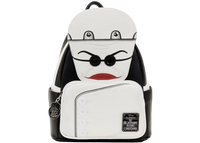 A Lounge Club Disney's The Nightmare Before Christmas Darth Vader backpack, featuring a white faux leather front with black leather side panels and a printed face design with black glasses and red lips.