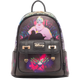 A Disney-themed mini backpack featuring Ursula from The Little Mermaid on the front, with a black pebbled leather front pocket and gold-tone hardware, set against a plain white background.