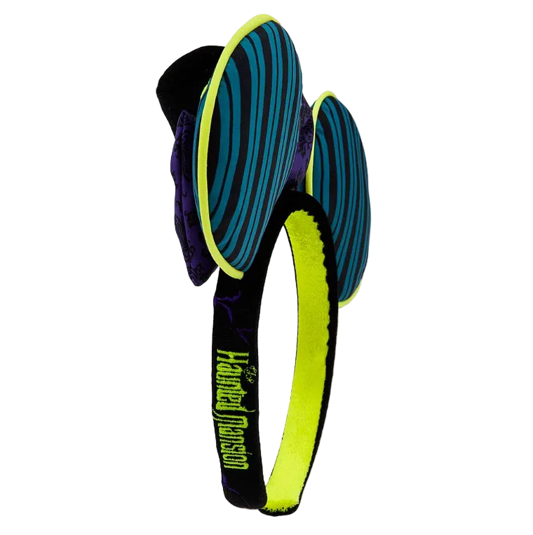The Haunted Mansion Wallpaper Ear Headband with HM Crest Bow