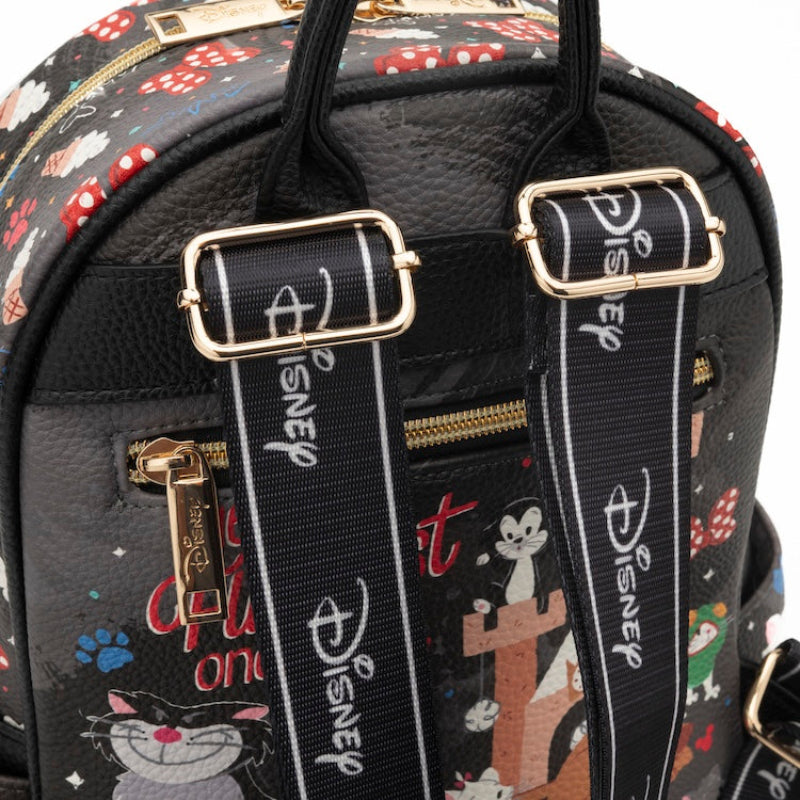 Backpack with Disney character design and straps featuring the Disney logo.