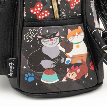 Backpack with cartoon cat characters and Disney logo on a white background