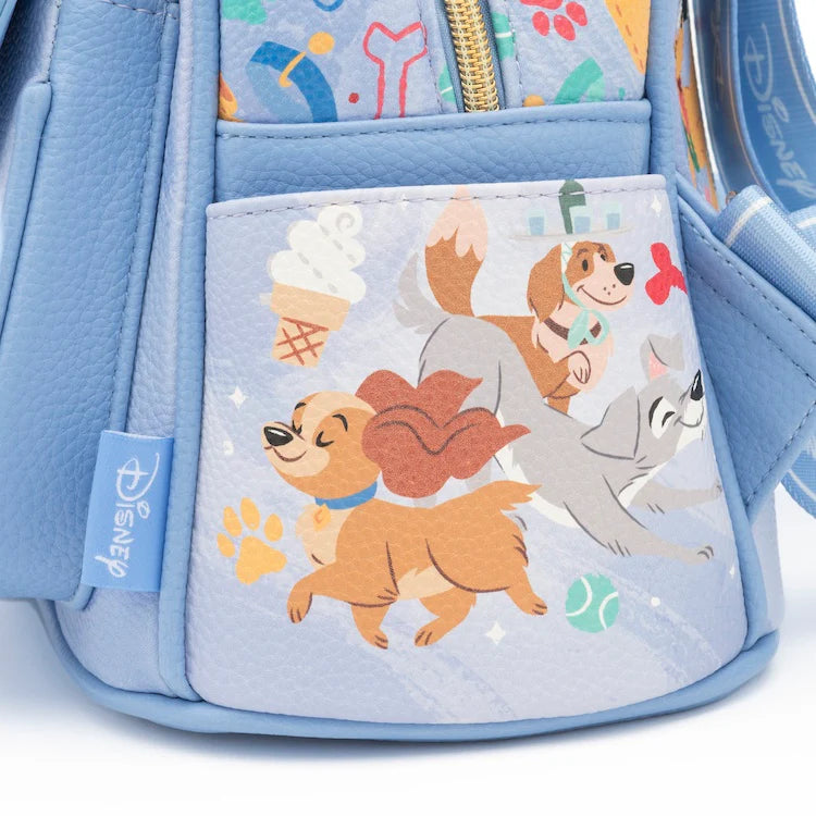 Blue bag with cartoon dog design and Disney logo