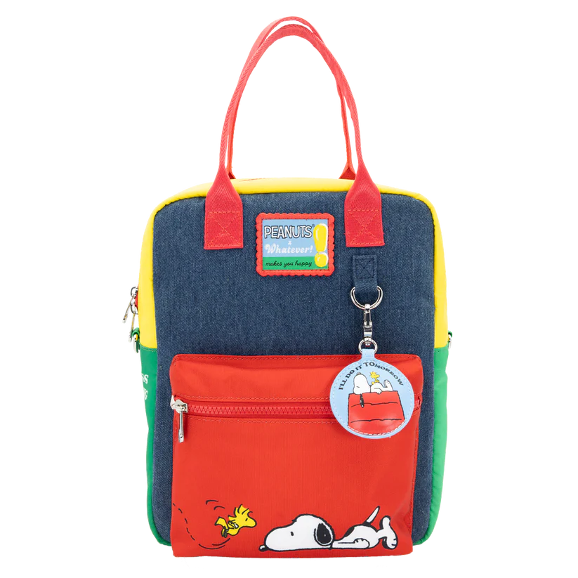 Peanuts 75th Anniversary Color Block Denim Convertible Bag