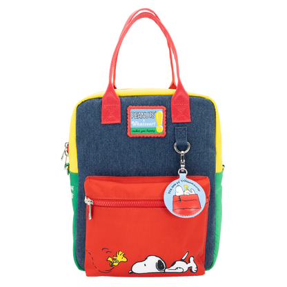 Peanuts 75th Anniversary Color Block Denim Convertible Bag