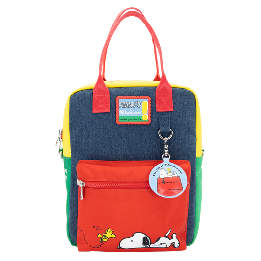 Peanuts 75th Anniversary Color Block Denim Convertible Bag