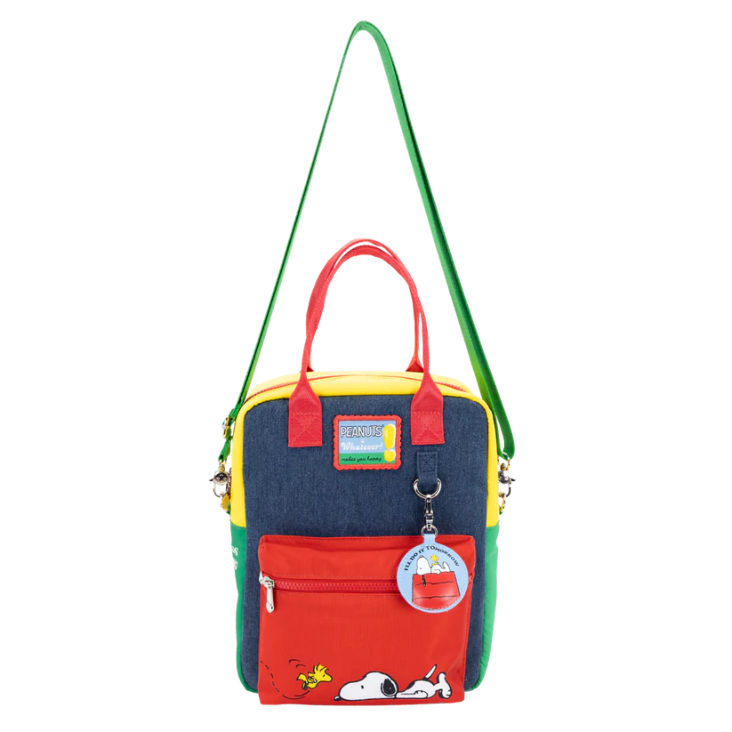 Peanuts 75th Anniversary Color Block Denim Convertible Bag