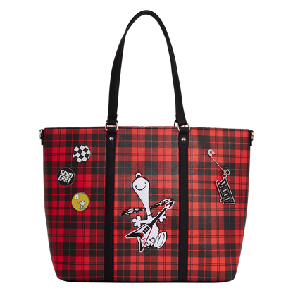 Peanuts Punk Snoopy Grunge Tote Crossbody Bag front