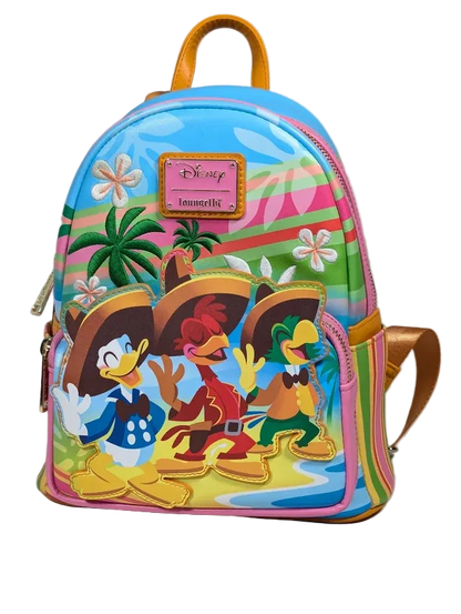 The Three Caballeros Donald, Panchito & José Beach Scene Mini Backpack Exclusive Loungefly