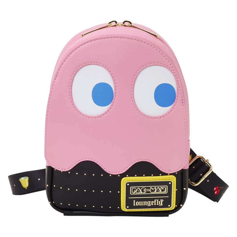 Loungefly Pac-Man Pinky Ghost Glow-in-the-Dark Sling Crossbody Bag